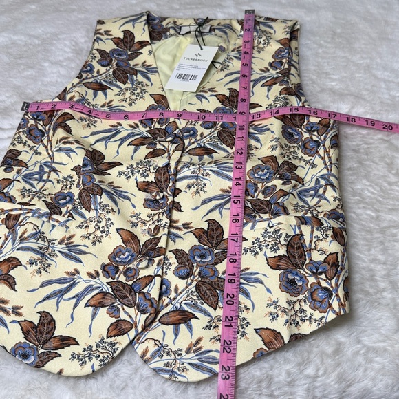 Tuckernuck Montrose Chintz Martine Vest SM Floral ButterYellow Spring Preppy NEW - Picture 14 of 17